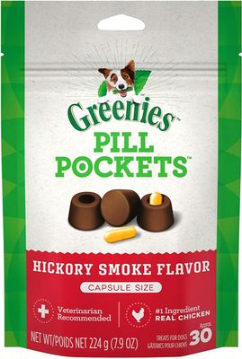 GREENIES Pill Pockets Capsule Size Hickory Smoke Flavor Dog Treats 7.9-oz