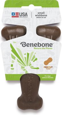 Benebone Peanut Butter Flavor Wishbone Tough Dog Chew Toy