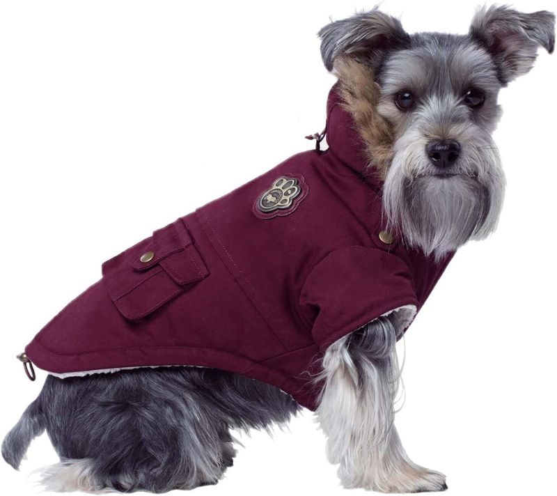 Canada Pooch Maroon Alaskan Army Parka Dog Jacket