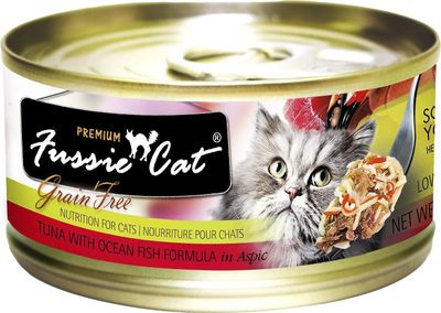 Fussie Cat Premium Grain-Free Tuna with Ocean Fish Formula in Aspic Canned Wet Cat Food