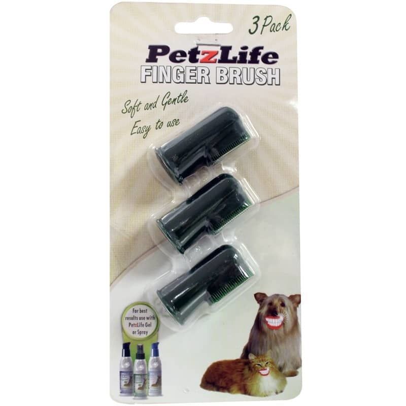 PetzLife Finger Brush Dog &amp; Cat Toothbrush (3 Pack)