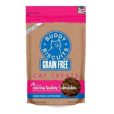 Buddy Biscuits Grain-Free Savory Turkey &amp; Cheddar Cat Treats 3-oz