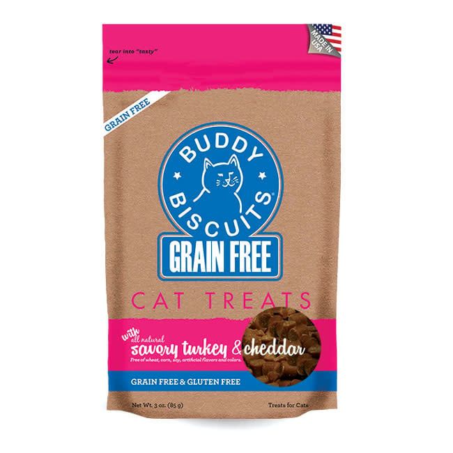 Buddy Biscuits Grain-Free Savory Turkey &amp; Cheddar Cat Treats 3-oz