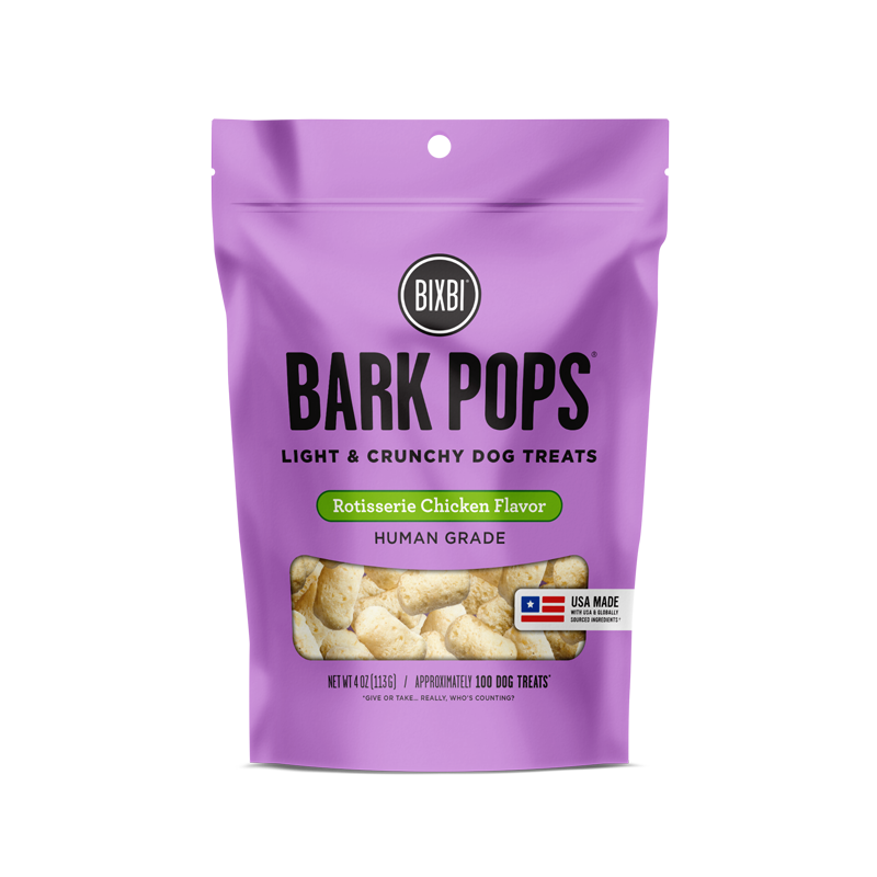 Bixbi Bark Pops Rotisserie Chicken Flavor Light &amp; Crunchy Dog Treats 4-oz