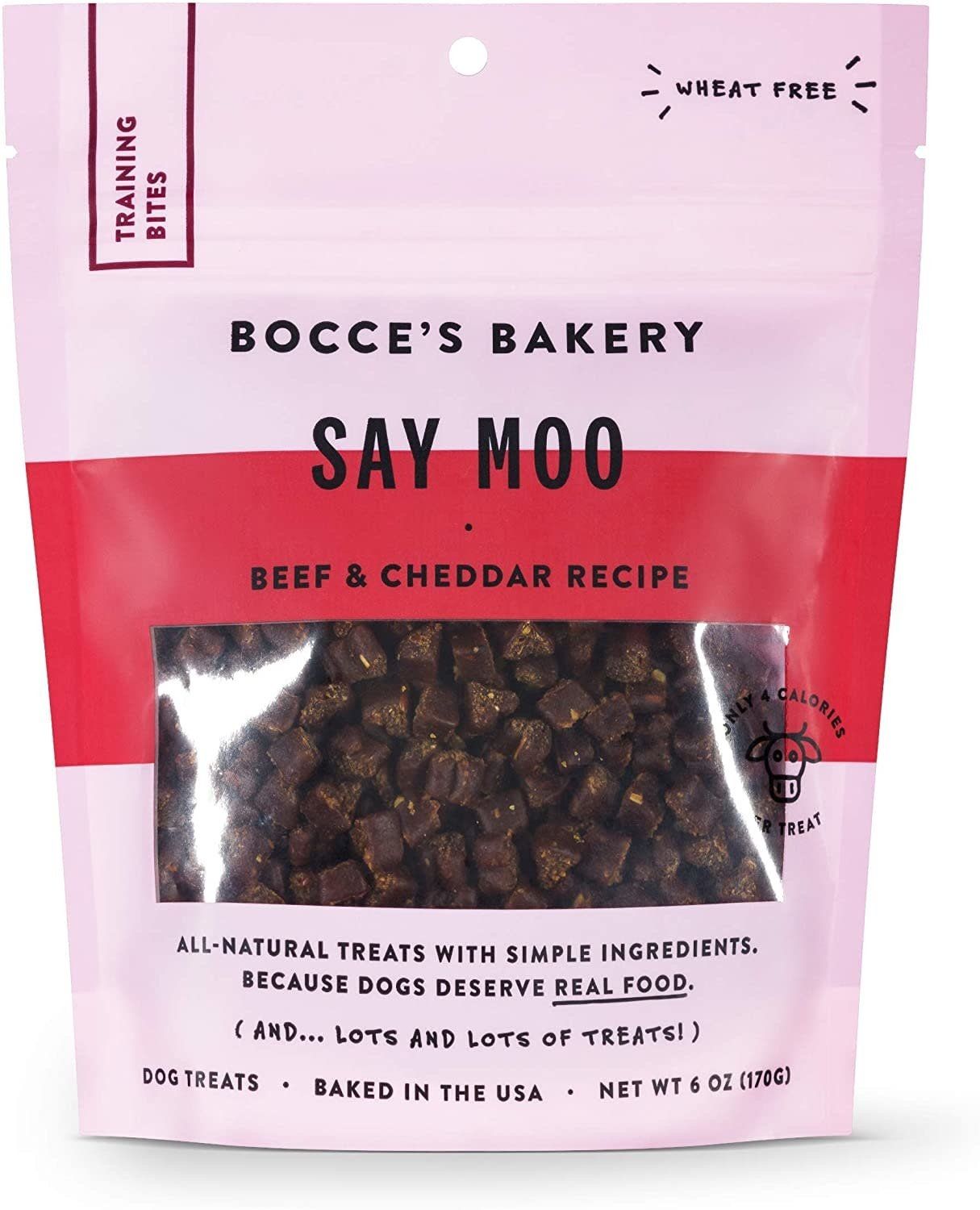 Bocce&#39;s Bakery Say Moo Training Bites Dog Training Treats 6-oz