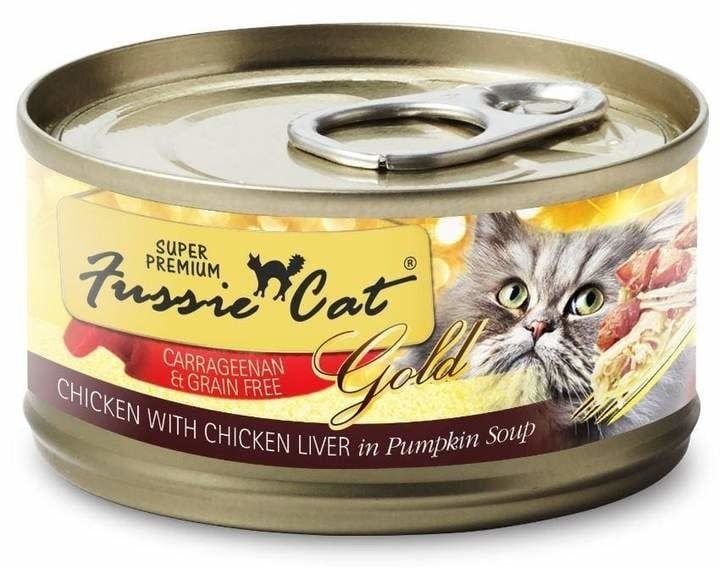 Fussie Cat Super Premium Grain-Free Chicken with Chicken Liver in Pumpkin Soup Canned Wet Cat Food 2.82-oz