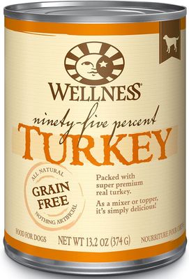 Wellness Ninety-Five Percent Turkey Mixer or Topper Wet Canned Dog Food 13.2-oz