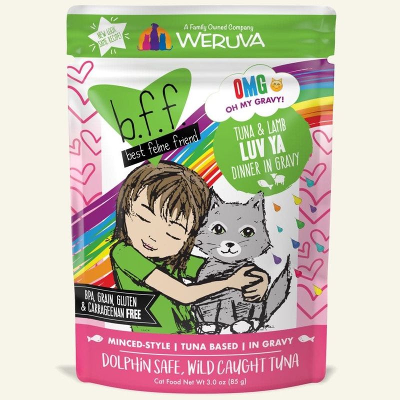 Weruva BFF Tuna &amp; Lamb Luv Ya Recipe Single Pouch Wet Cat Food 3-oz