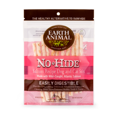 Earth Animal No-Hide Salmon Chew Stix Dog &amp; Cat Treats (10 Pack)