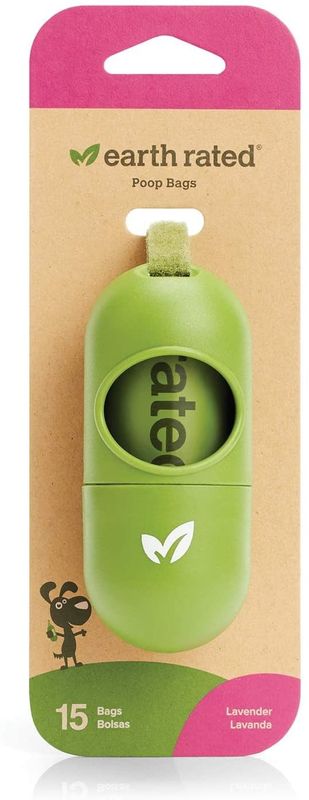 Earth Rated PLASTIC Leash Dispenser with Lavender Scented Bags, 15-bags
