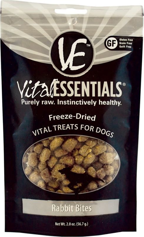 Vital Essentials Rabbit Bites Freeze-Dried Dog Treats 2-oz