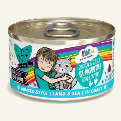Weruva BFF OMG Chicken &amp; Turkey QT Patootie! Canned Wet Cat Food 2.8-oz