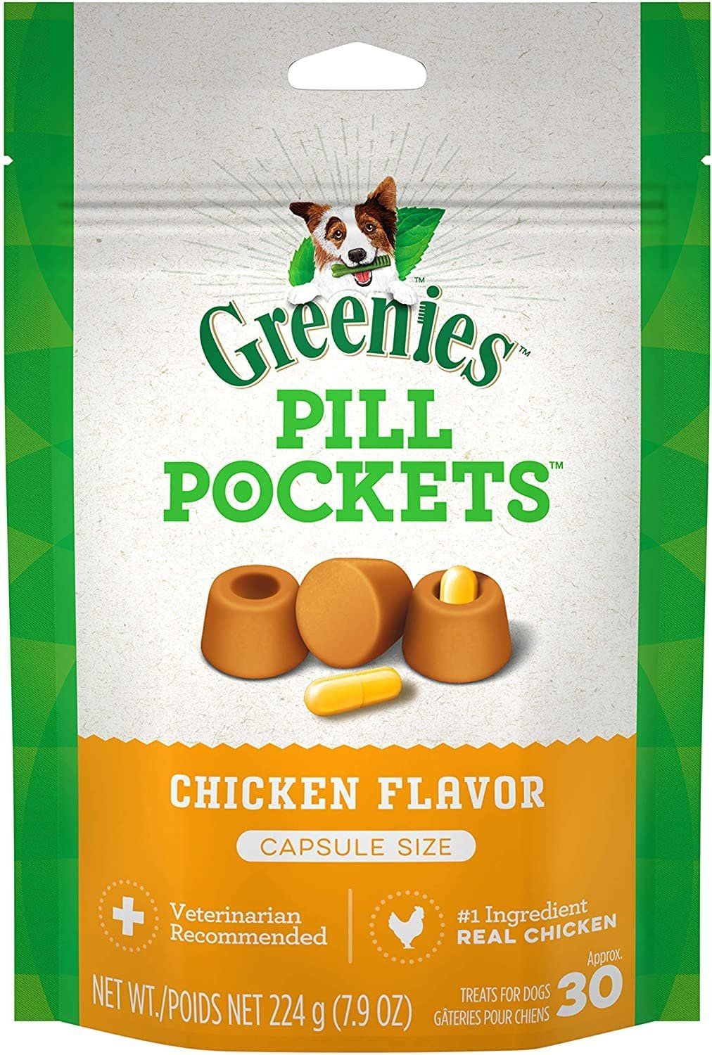 GREENIES Pill Pockets Capsule Size Chicken Flavor Dog Treats 7.9-oz