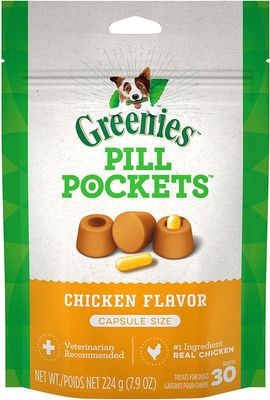 GREENIES Pill Pockets Capsule Size Chicken Flavor Dog Treats 7.9-oz