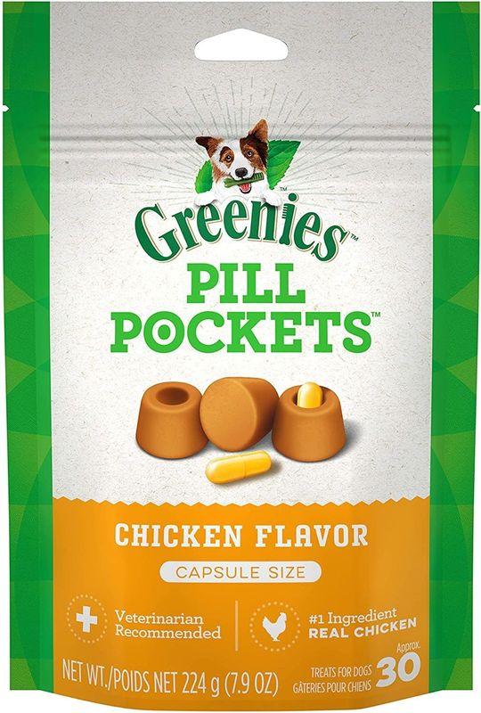 GREENIES Pill Pockets Capsule Size Chicken Flavor Dog Treats 7.9-oz