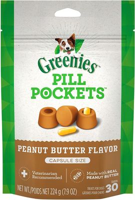 GREENIES Pill Pockets Capsule Size Peanut Butter Flavor Dog Treats 7.9-oz