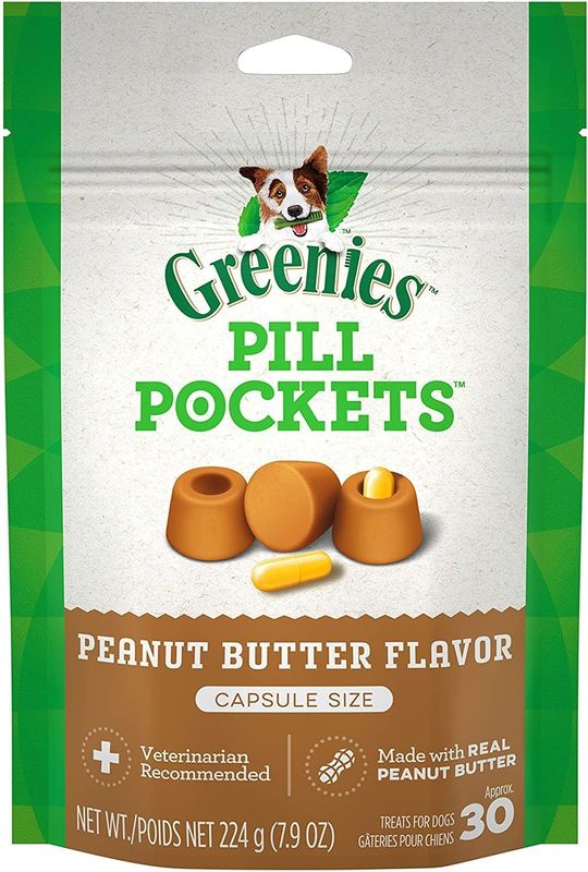 GREENIES Pill Pockets Capsule Size Peanut Butter Flavor Dog Treats 7.9-oz