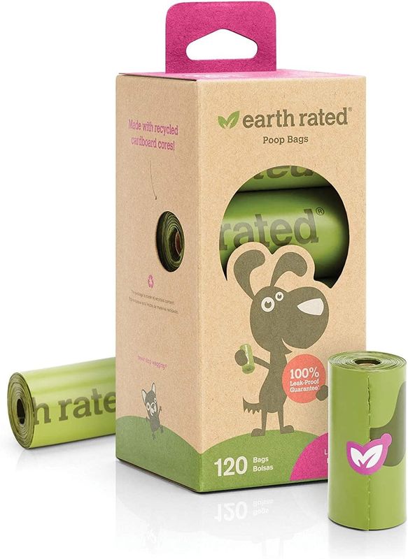 Earth Rated Lavender Scented Dog Waste Bags 8-Rolls, 120-Bags