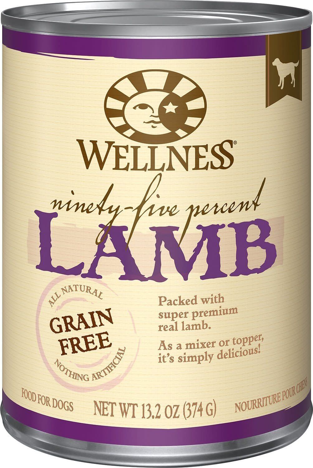 Wellness Ninety-Five Percent Lamb Mixer or Topper Wet Canned Dog Food 13.2-oz