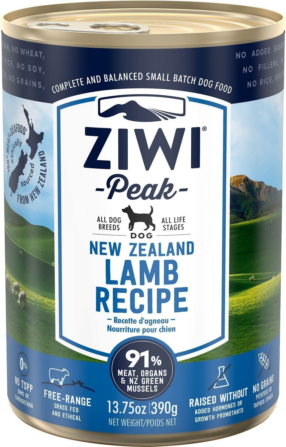 Ziwi Peak Lamb Recipe Canned Wet Dog Food 13.75-oz