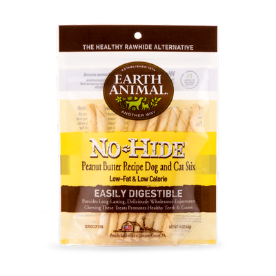Earth Animal No-Hide Peanut Butter Chew Stix Dog &amp; Cat Treats (10 Pack)