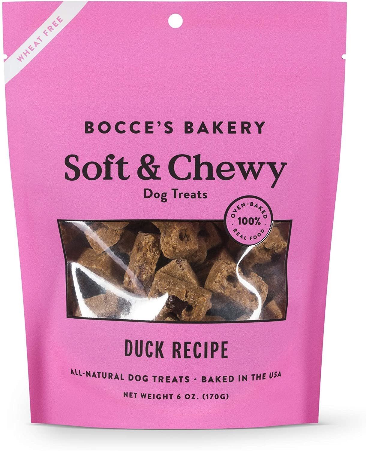 Bocce&#39;s Bakery Duck Recipe Dog Soft &amp; Chewy Treats 6-oz