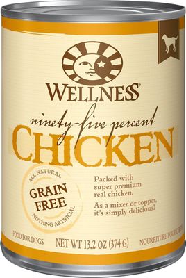 Wellness Ninety-Five Percent Chicken Mixer or Topper Wet Canned Dog Food 13.2-oz