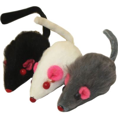 Multipet Fur Mice Cat Toy 2&quot;