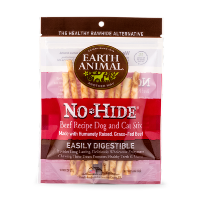 Earth Animal No-Hide Beef Chew Stix Dog &amp; Cat Treats (10 Pack)