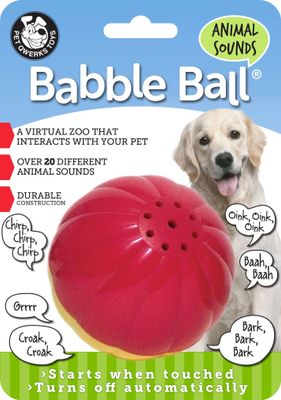 Pet Qwerks Animal Sounds Babble Ball Interactive Dog Toy Medium