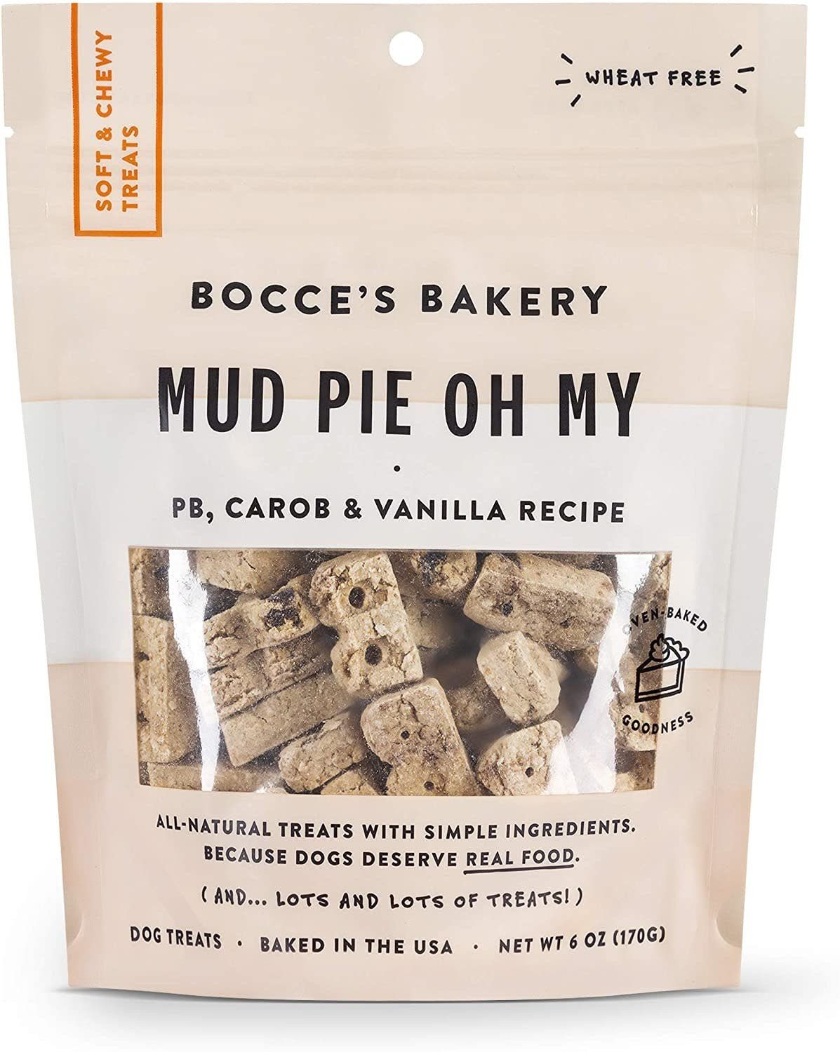 Bocce&#39;s Bakery Mud Pie Oh My Dog Soft &amp; Chewy Treats 6-oz