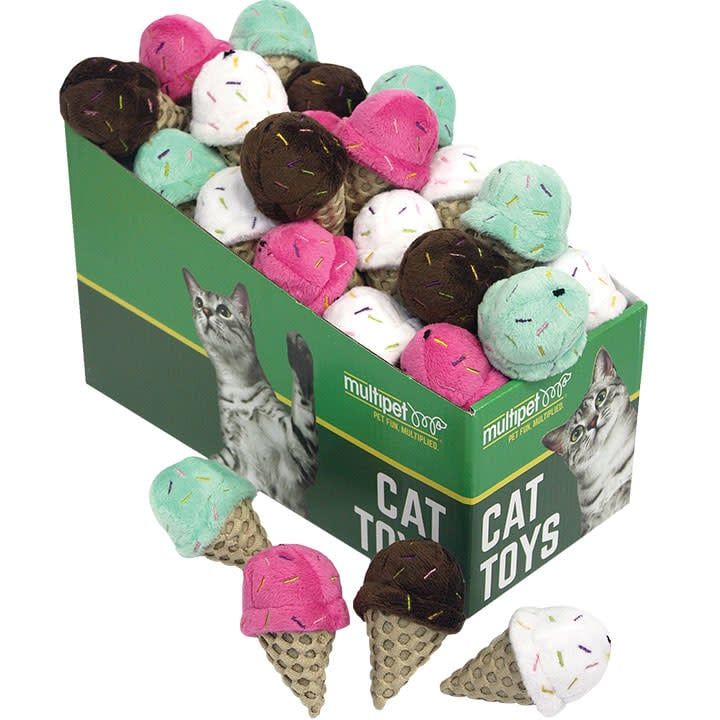 Multipet Ice Cream Cone Catnip Cat Toy 3&quot;