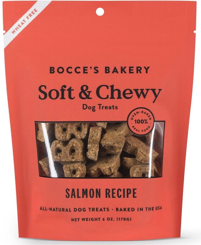 Bocce&#39;s Bakery Salmon Recipe Dog Soft &amp; Chewy Treats 6-oz