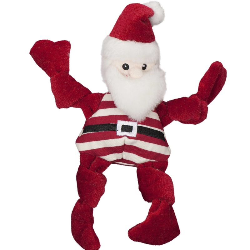 HuggleHounds Striped Santa Knottie Plush Dog Toy Large