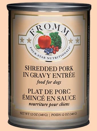 Fromm Shredded Pork in Gravy Entree Canned Wet Dog Food 12-oz