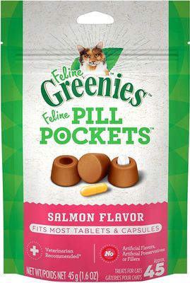 GREENIES Feline Pill Pockets Salmon Flavor Cat Treats 1.6-oz