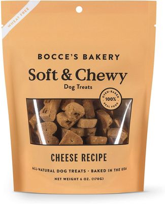 Bocce&#39;s Bakery Soft &amp; Chewy Cheese Recipe Dog Treats 6-oz