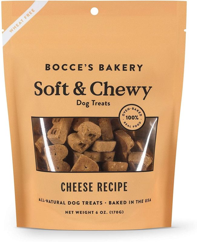 Bocce&#39;s Bakery Soft &amp; Chewy Cheese Recipe Dog Treats 6-oz