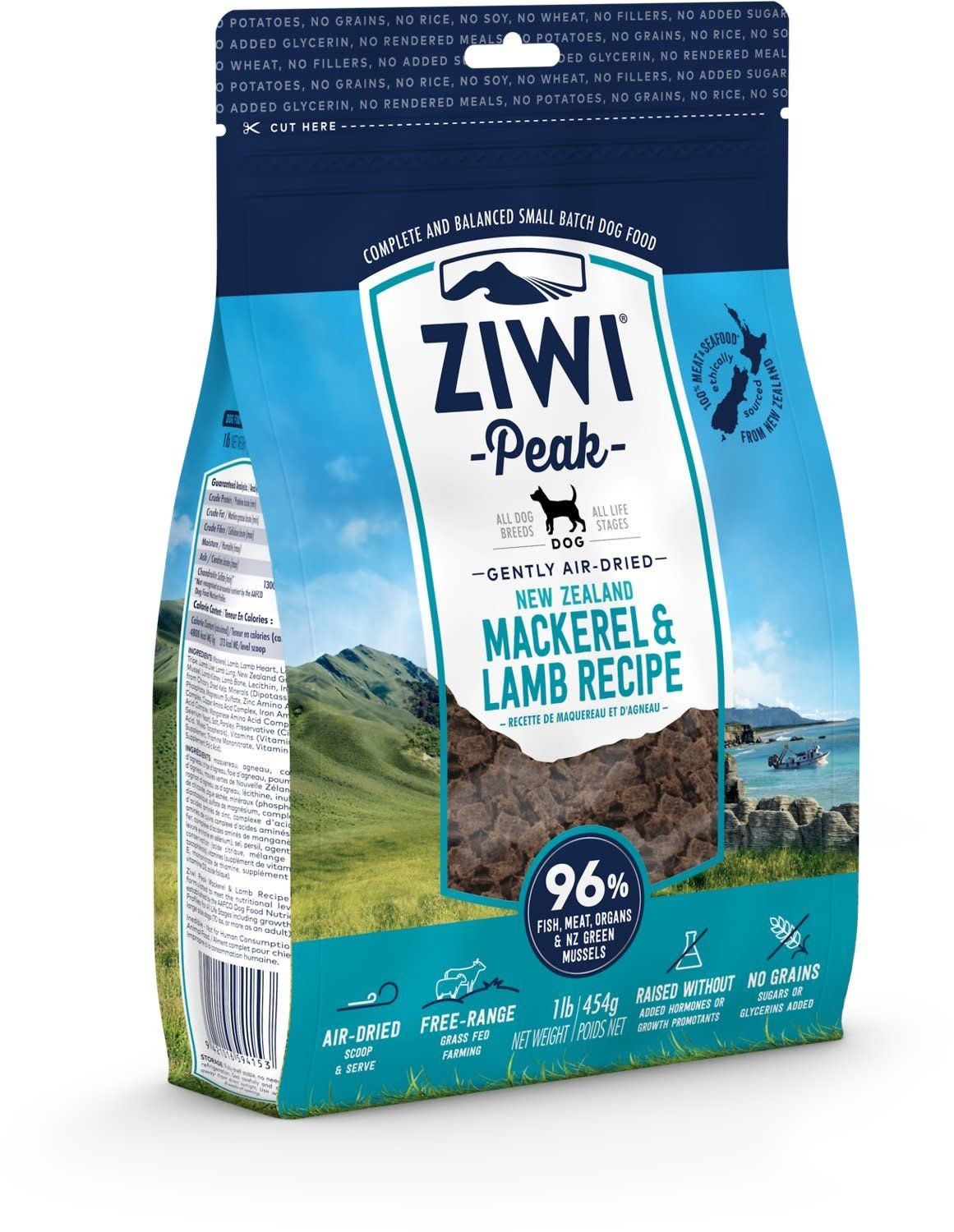 Ziwi Peak Air-Dried Mackerel &amp; Lamb Recipe Dog Food 16-oz