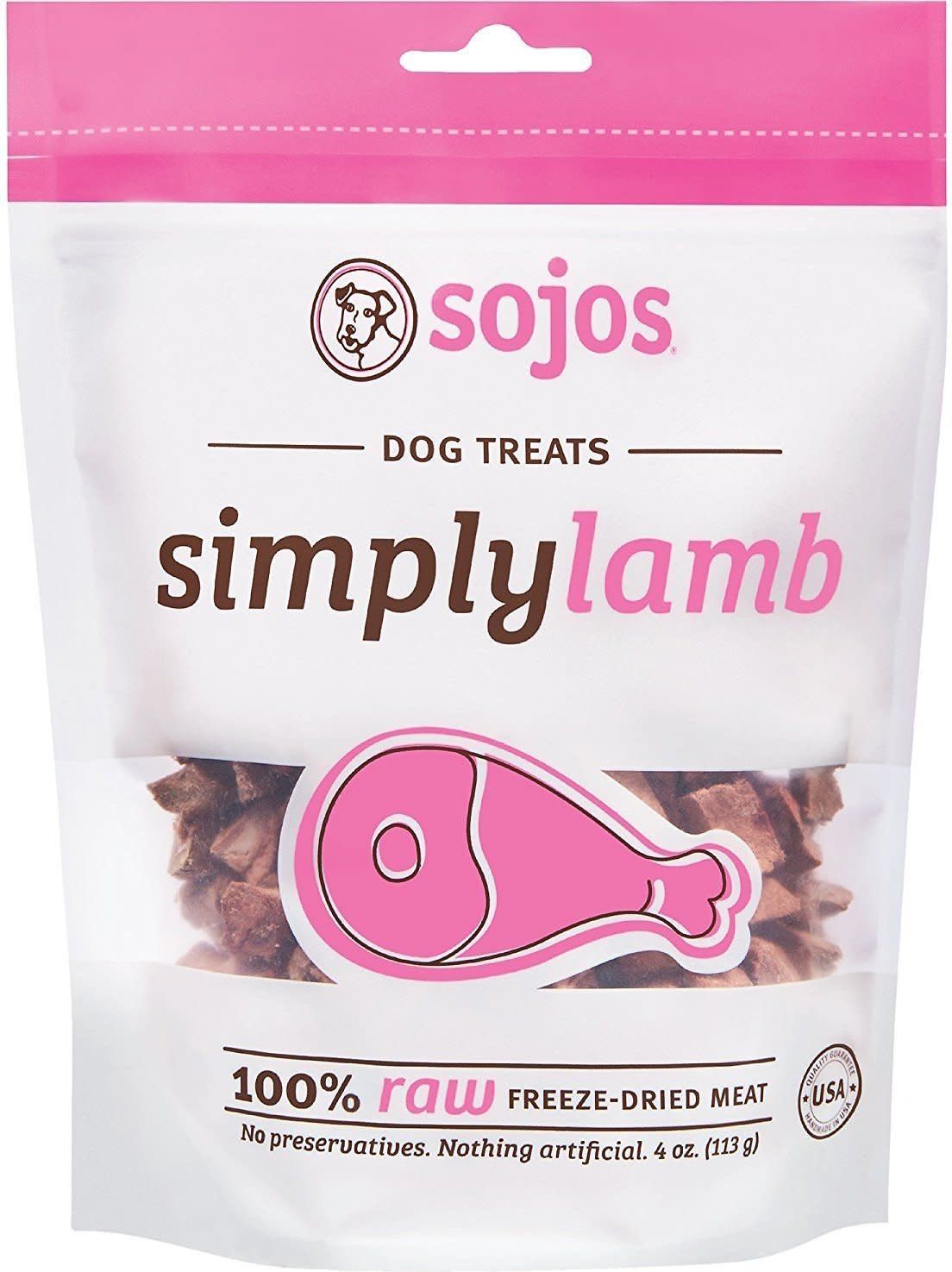 Sojos Simply Lamb Freeze-Dried Dog Treats 4-oz