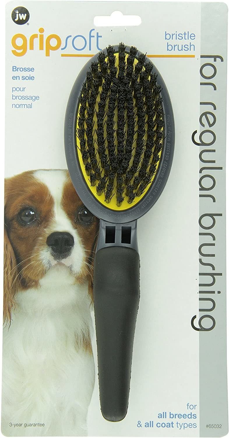 JW Pet GripSoft Dog Bristle Brush