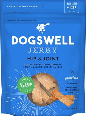 Dogswell Jerky Hip &amp; Joint Chicken Breast Jerky Dog Treats 12-oz
