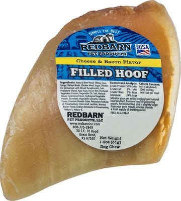 Redbarn Filled Hoof Cheese N&#39; Bacon Flavor Dog Chew