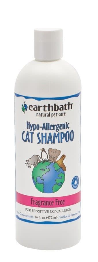 Earthbath Hypo-Allergenic Fragrance-Free Cat Shampoo 16-oz