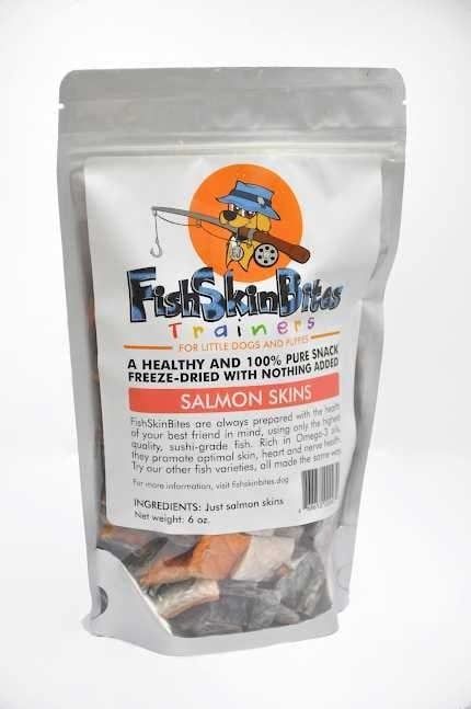 FishSkinBites Trainers Salmon Skins Freeze-Dried Dog Treats 6-oz