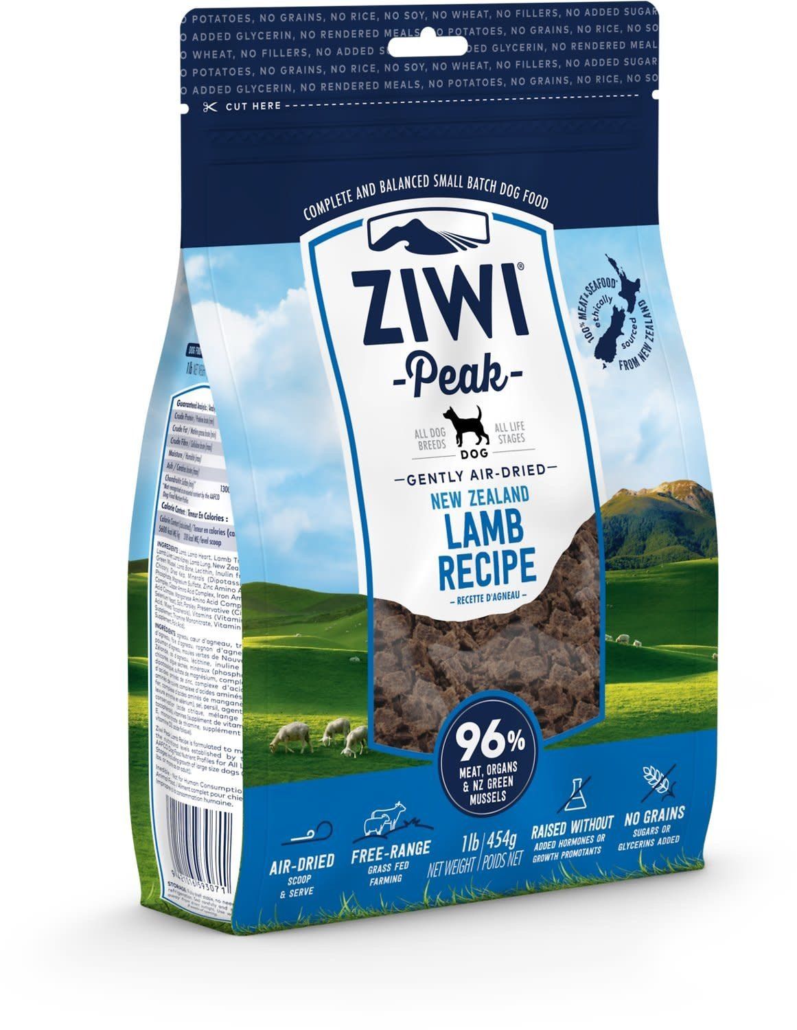 Ziwi Peak Air-Dried Lamb Recipe Dog Food 16-oz
