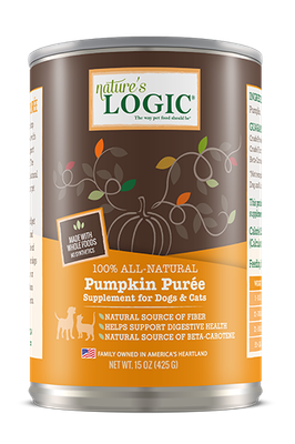 Nature&#39;s Logic Pumpkin Puree Supplement for Dogs &amp; Cats 15-oz