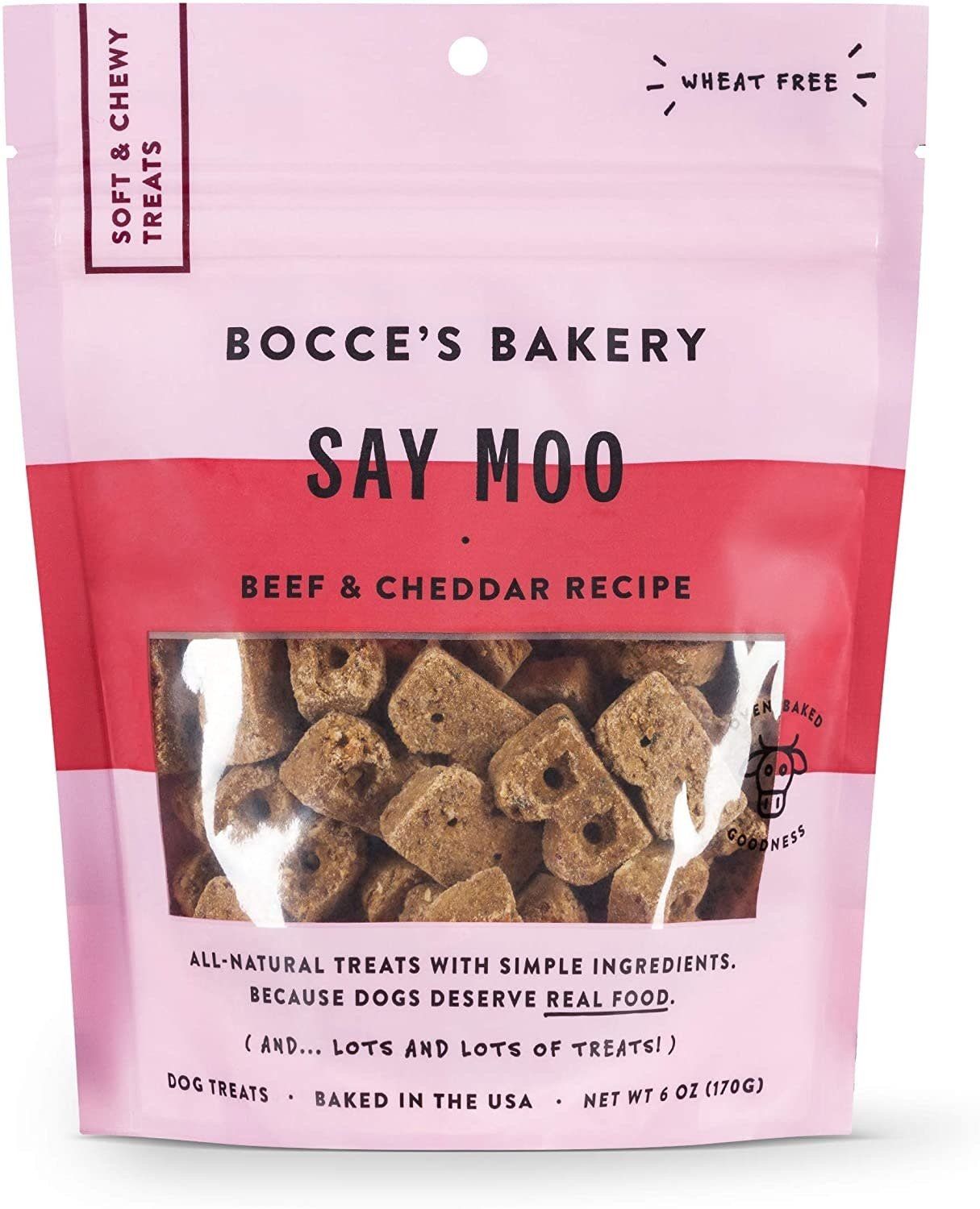 Bocce&#39;s Bakery Say Moo Dog Soft &amp; Chewy Treats 6-oz