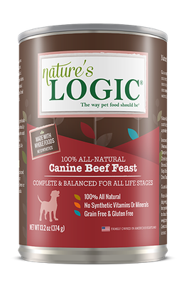 Nature&#39;s Logic Canine Beef Feast Canned Wet Dog Food 13.2-oz
