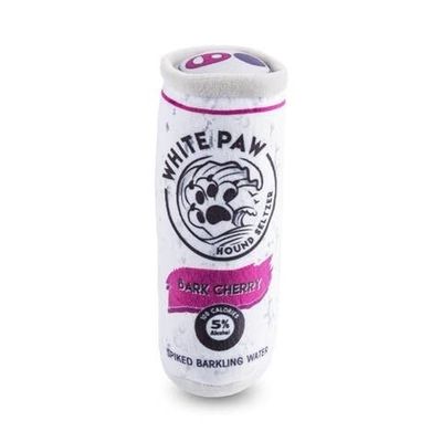 Haute Diggity Dog White Paw-Bark Cherry Plush Dog Toy